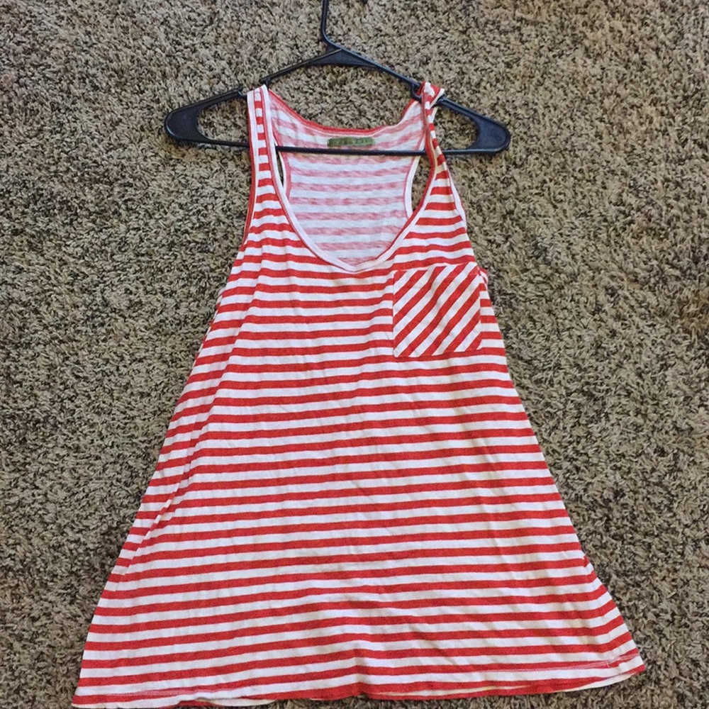 velvet brand red and white striped soft tank